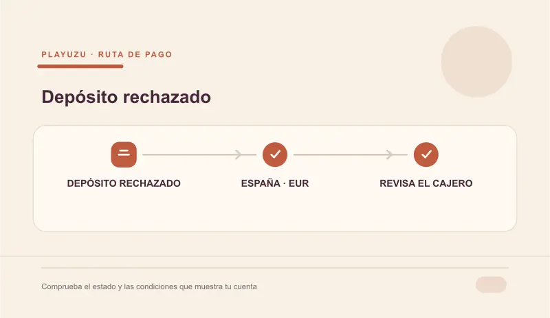 Depósito rechazado en PlayUZU y revisión del historial